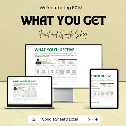 Marketing Market Segmentation Data Template | Customer Segmentation Spreadsheet | Audience Profiling Template | Excel Market Segmentation
