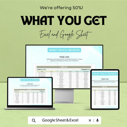 Startup Product Launch Timeline Planner Template | Product Launch Tracker | Marketing Campaign Schedule | Excel & Google Sheets
