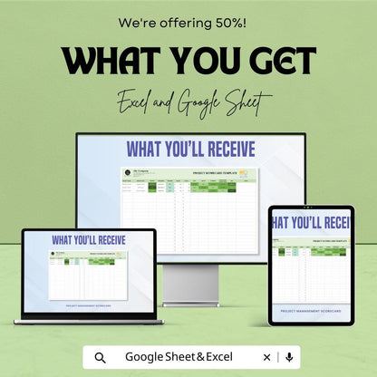 Project Management Scorecard Template | Project Performance Tracker | KPI Scorecard Spreadsheet |  Project Evaluation Tool