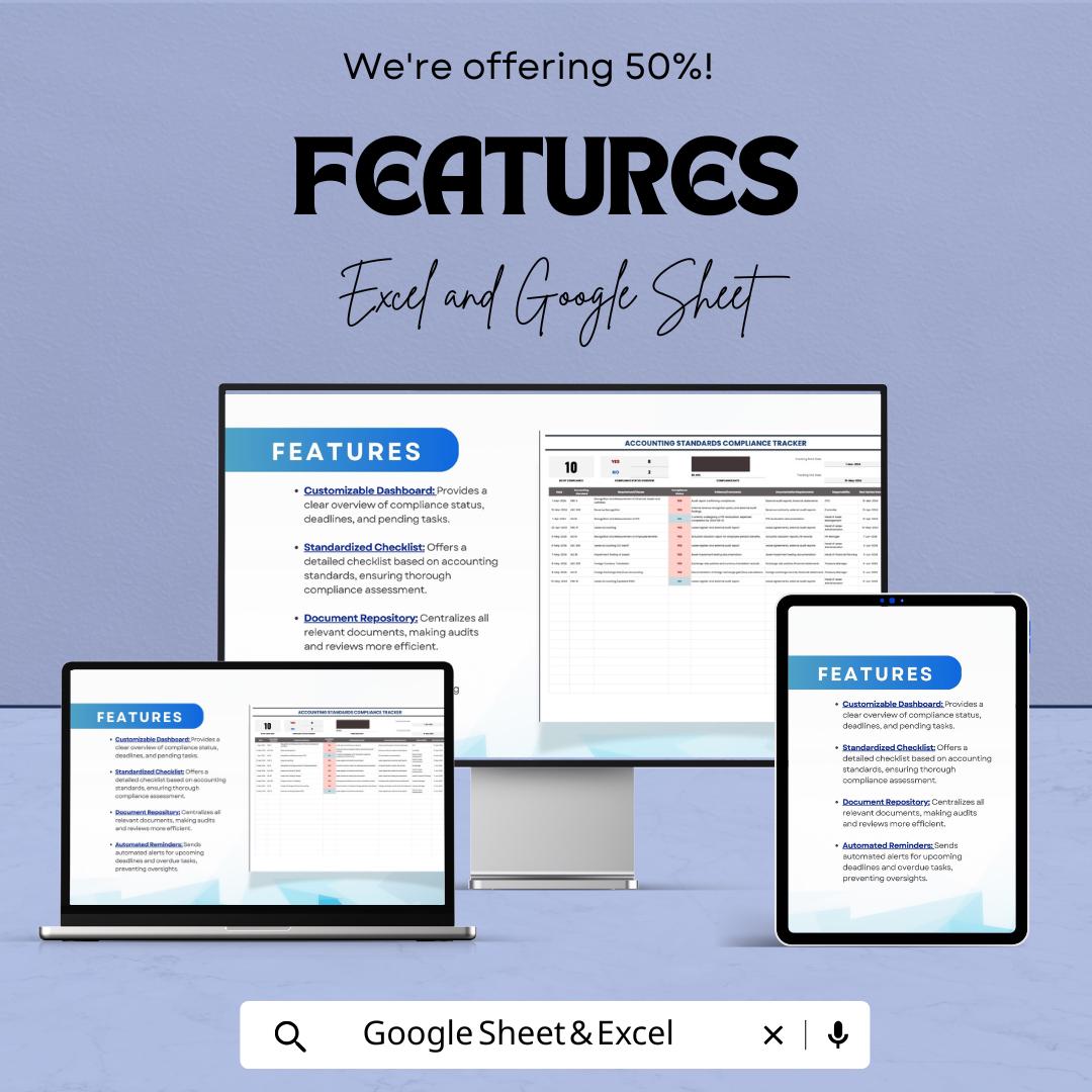 Accounting Standards Compliance Tracker Template | Accounting Compliance Checklist | Audit & Standards Tracking Tool