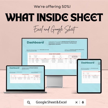 Road Trip Planner Sheet | Travel Itinerary Template | Google Sheet for Efficient Trip Planning | Customizable Travel Planning Template