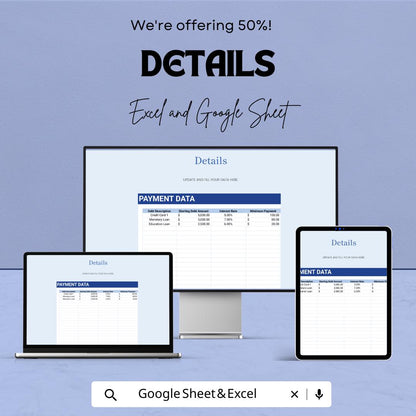Debt Payoff Plan Template | Excel & Google Sheets Debt Tracker | Debt Snowball Spreadsheet | Loan Payment Planner | Personal Finance Tool
