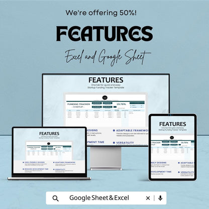 Startup Funding Tracker Template | Investor & Capital Tracking Spreadsheet | Excel and Google Sheets | Startup Finance Tracker