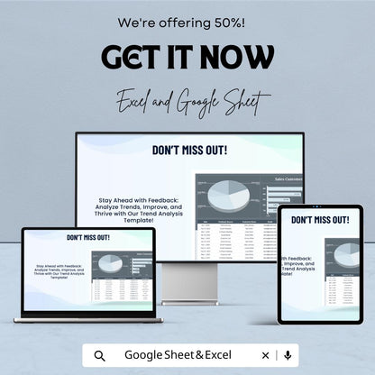 Sales Customer Feedback Trend Analysis Sheet | Google Sheet Template | Track Customer Feedback, Trends, and Insights | Data Analysis Tool