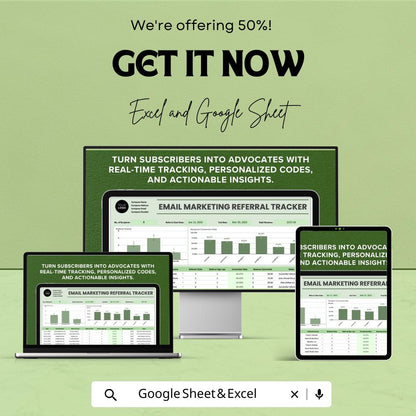 Email Marketing Referral Tracker Template | Subscriber Referral Analytics | Real-Time Referral Monitor | Email Marketing Tool