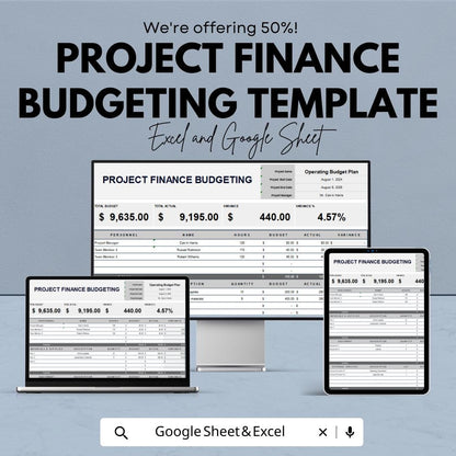 Project Finance Budgeting Template | Project Cost Budget Planner | Financial Planning Template | Capex & Opex Budget Tool