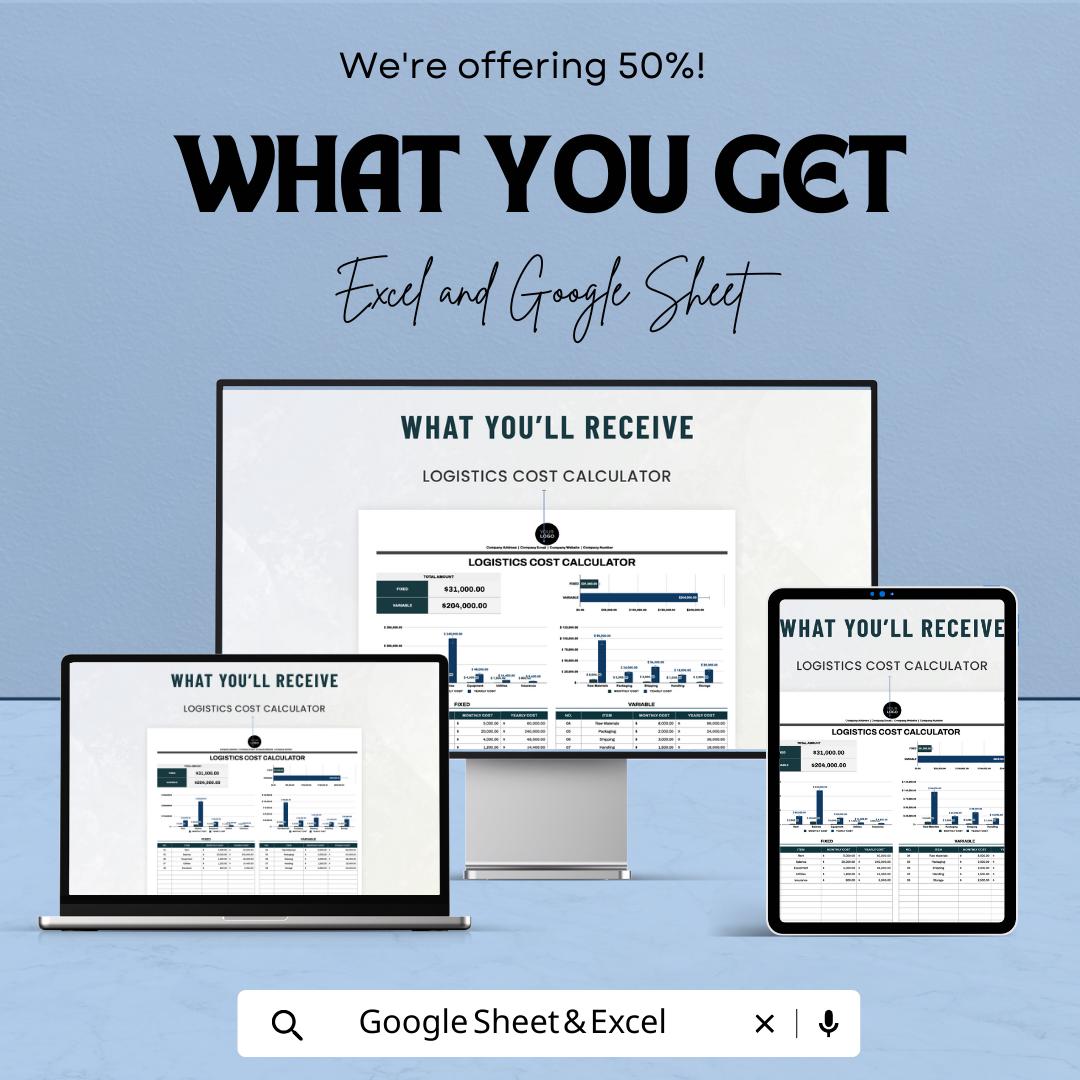Operations Logistics Cost Calculator Template | Logistics Budget Tool | Excel & Google Sheets