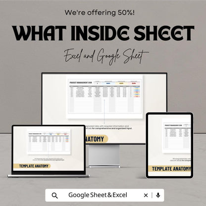 Project Management CRM Template | Business Tracker Spreadsheet | Google Sheets & Excel | Client and Task Management System | CRM Dashboard |