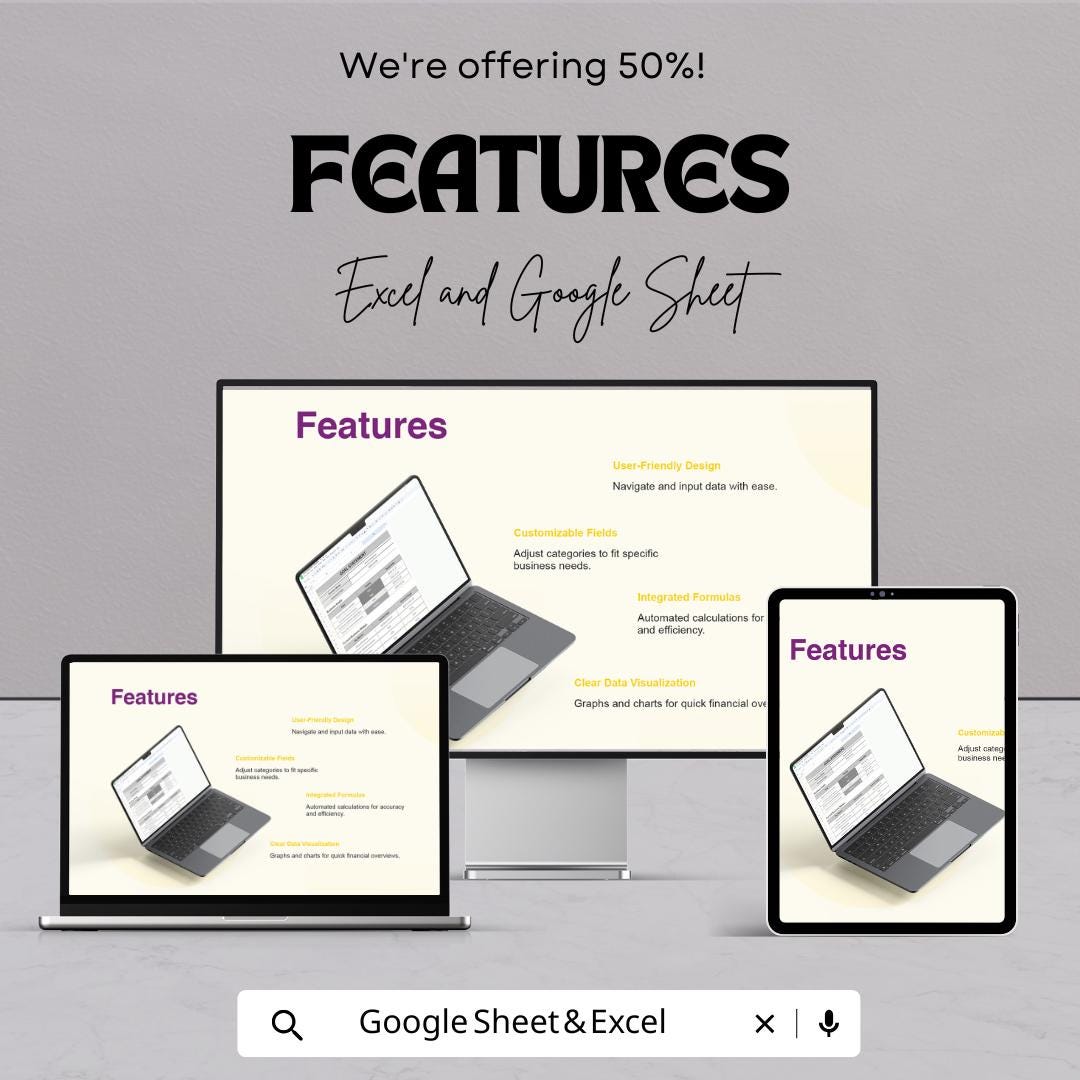 Goal Statement Template - Business Goal Setting Google Sheets Template, Track Priorities and Targets, Instant Download, Financial Planning