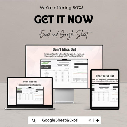 Finance Capital Budgeting Analysis Template | Capital Budget Planner | Investment Analysis Spreadsheet | Financial Planning Tool