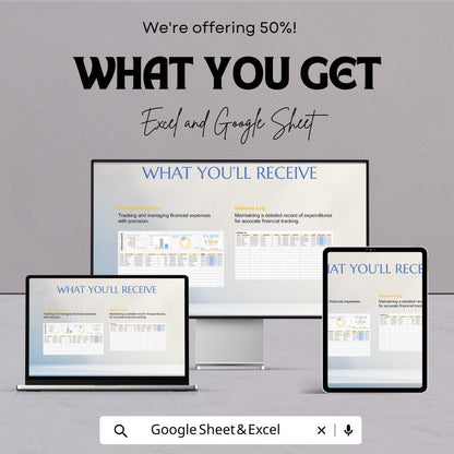 Financial Expense Template | Expense Tracker Spreadsheet | Budget Expense Log | Monthly Spending Tracker