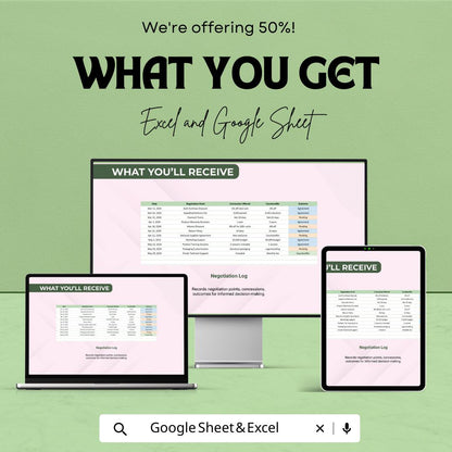 Sales Negotiation Points and Concessions Log Template | Negotiation Tracker | Deal Concessions Log | Sales Management Tool