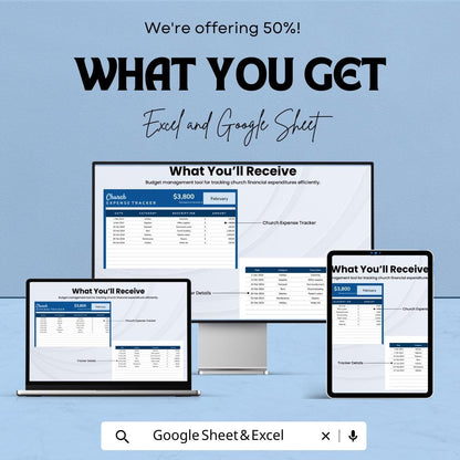 Church Expense Tracker Template | Google Sheets & Excel | Church Finance Spreadsheet | Budget Planner | Financial Management Sheet