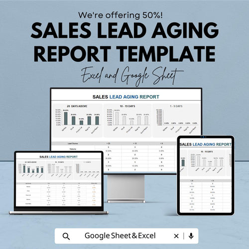 Sales Lead Aging Report Template |  Lead Pipeline Aging Analysis | Sales Follow-Up Tracker | Sales Lead Status Report
