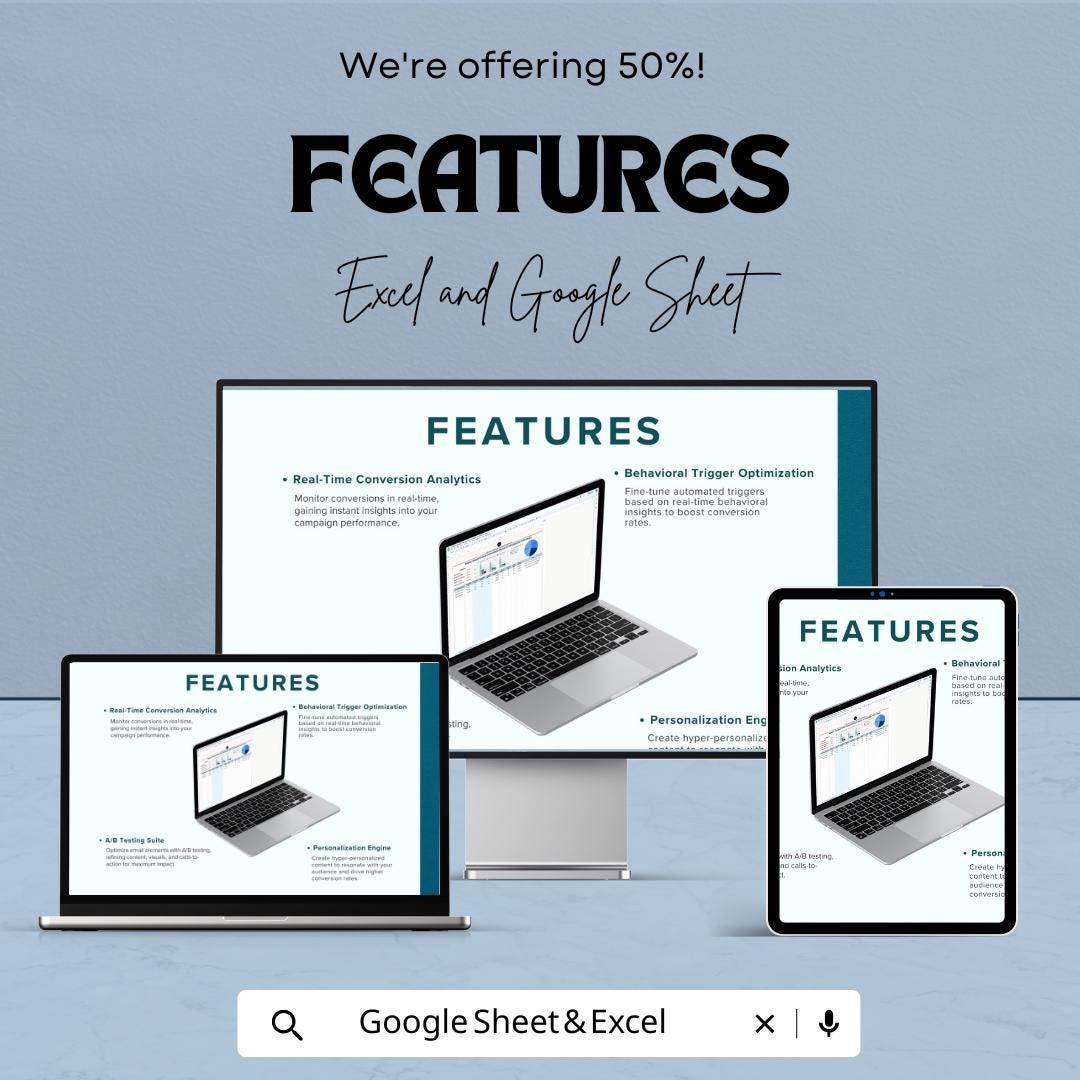 Email Marketing Conversion Rate Optimizer Template | Email Campaign Analytics Sheet | Email CTR and Conversion Tracker