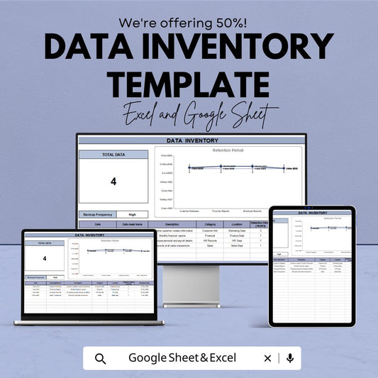 Data Inventory Template | Business Data Management Spreadsheet | Data Tracking and Organization Sheet