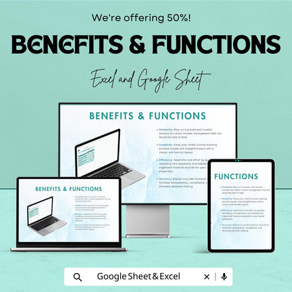 Classic Rental Ledger Template | Excel & Google Sheets | Rent Payment Tracker | Tenant Ledger | Property Management Spreadsheet