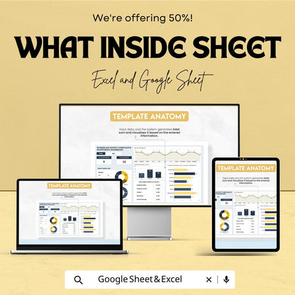Workplace Safety Compliance Monitoring Dashboard Sheet | Google Sheet and Excel Template | Safety Tracking & Incident Management Tool