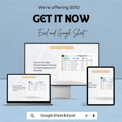 Operations Data Breach Incident Log Template, Security Incident Tracker, Data Breach Register, Compliance Log Spreadsheet