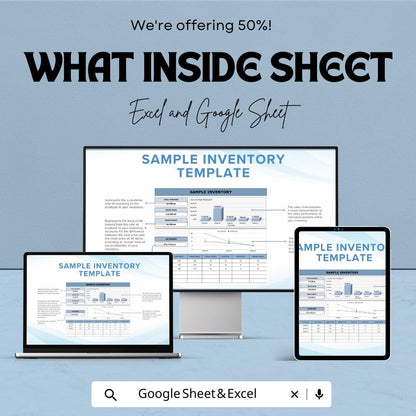 Sample Inventory Template | Excel & Google Sheets | Inventory Tracker | Stock Management | Sales Dashboard | Editable Business Spreadsheet