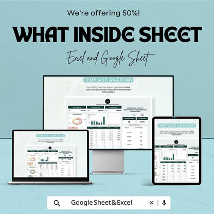 Facility Management Dashboard Template | Operations Performance Dashboard | Maintenance KPI Tracker | Excel & Google Sheets