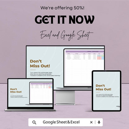 Goal Tracker Template - Excel and Google Sheets for Business Planning, Track Goals, Priorities & Status, Instant Download, Achieve Success