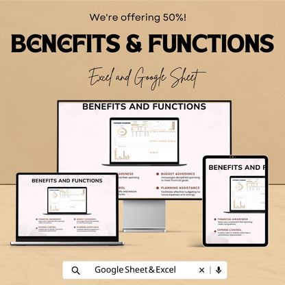 Expense Planner Template | Budget Spreadsheet | Personal Finance Tracker | Monthly Budget Planner | Excel & Google Sheets |