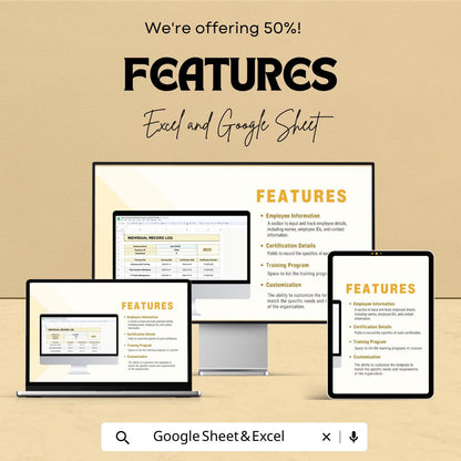 Yearly Training Certification Issuance Log Template | HR Training Tracker Excel & Google Sheets | Employee Certification Record Spreadsheet