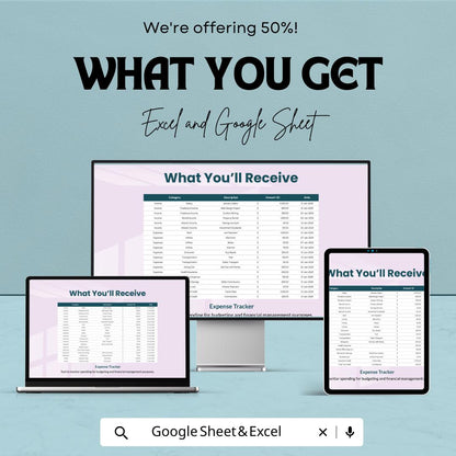 Expense Sheet for Taxes Template | Income & Expense Tracker | Tax Deduction Spreadsheet for Excel and Google Sheets