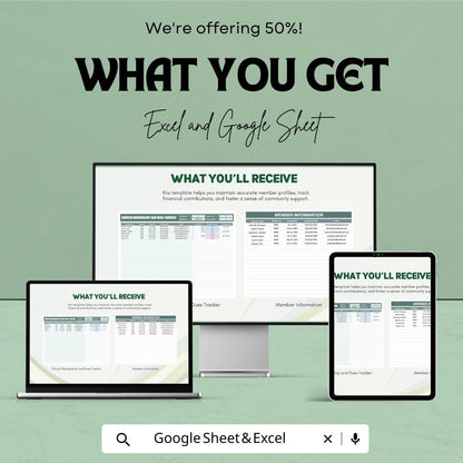 Church Membership and Dues Tracker Template | Tithes and Offerings Tracker | Church Finance Spreadsheet | Membership Database