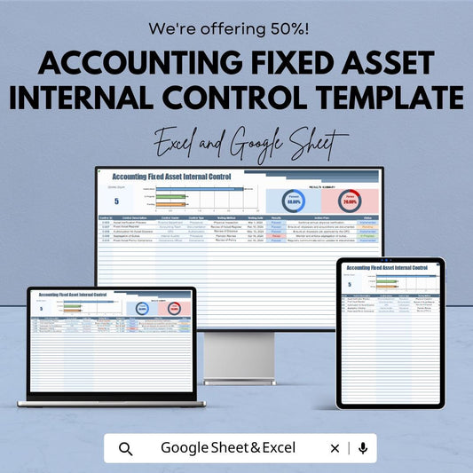 Accounting Fixed Asset Internal Control Template | Asset Tracking & Compliance Sheet |  Internal Control Checklist | Audit Tool