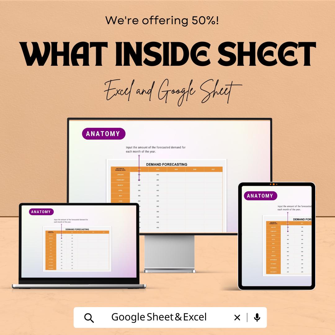 Transport and Logistics Capacity Planning Spreadsheet Template | Excel & Google Sheets | Demand Forecasting Dashboard