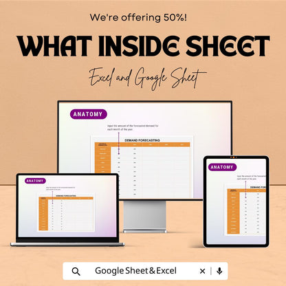 Transport and Logistics Capacity Planning Spreadsheet Template | Excel & Google Sheets | Demand Forecasting Dashboard