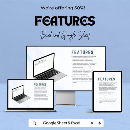 Marketing Timeline Sheet for Strategic Planning | Excel & Google Sheets Template | Marketing Campaign Planner