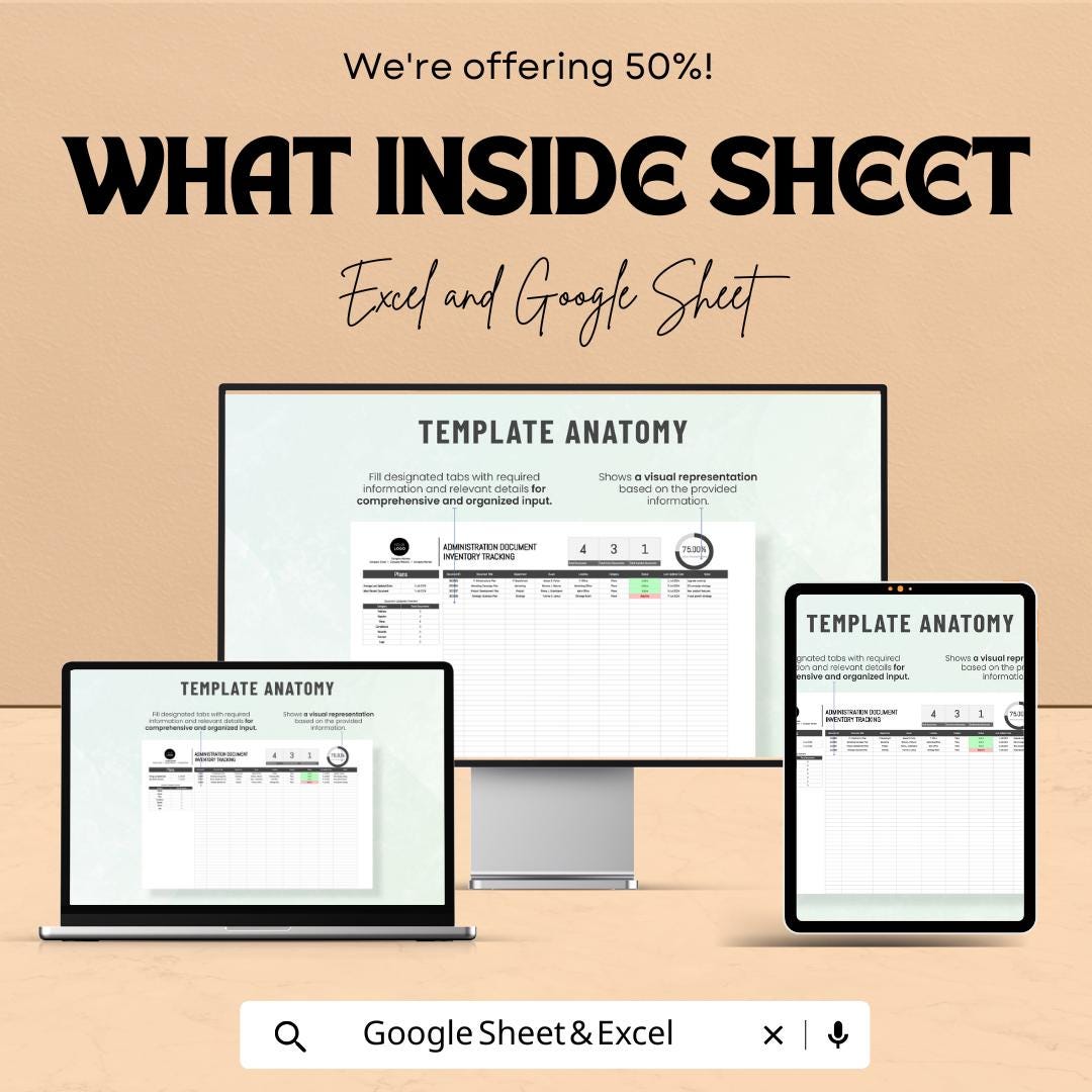 Administration Document Inventory Tracking Sheet – Google Sheets & Excel Template for Efficient Document Management