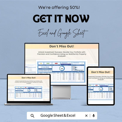 Multifamily Property Analyzer Template | Excel & Google Sheets | Real Estate Investment Calculator | Rental Property Analysis