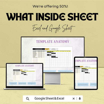 Training Gantt Chart Template | Training Schedule Spreadsheet | Employee Training Planner | Excel & Google Sheets Project Timeline