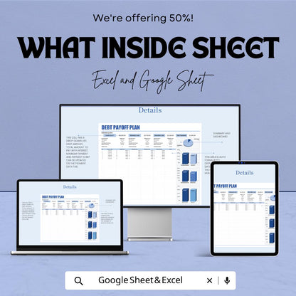 Debt Payoff Plan Template | Excel & Google Sheets Debt Tracker | Debt Snowball Spreadsheet | Loan Payment Planner | Personal Finance Tool