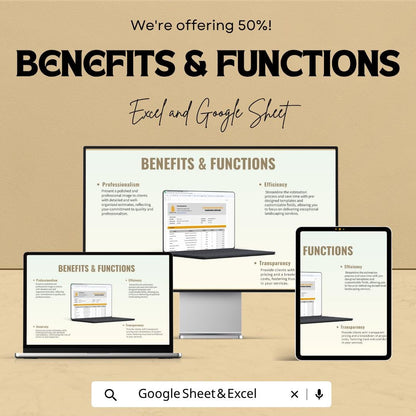 Landscaping Estimate Template | Landscaping Contractor Estimate Spreadsheet | Lawn Care Bid Proposal Template
