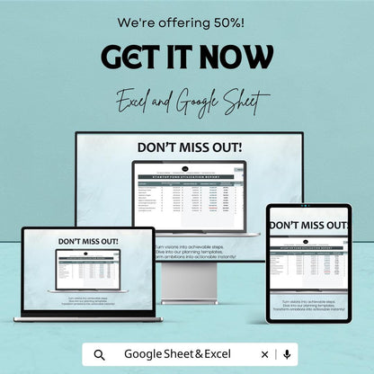 Startup Fund Utilization Report Template | Excel & Google Sheets | Startup Budget Tracker | Business Expense Report | Investor Fund Tracking