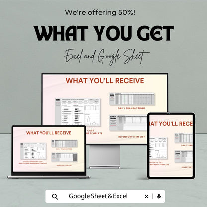 Finance Inventory Cost Analysis and Management Sheet | Excel & Google Sheets Template for Expense Tracking | Inventory Cost Budgeting