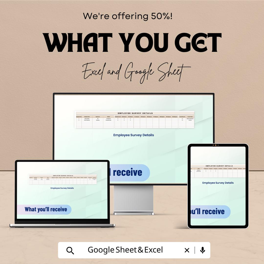 Employee Inclusion Survey Analysis Tool HR | Google Sheet Template | Track Employee Feedback & Diversity | HR Tool for Employee Inclusion