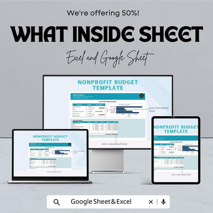 Nonprofit Budget Template | Excel & Google Sheets | Easy-to-Use Financial Planning for Nonprofit Organizations