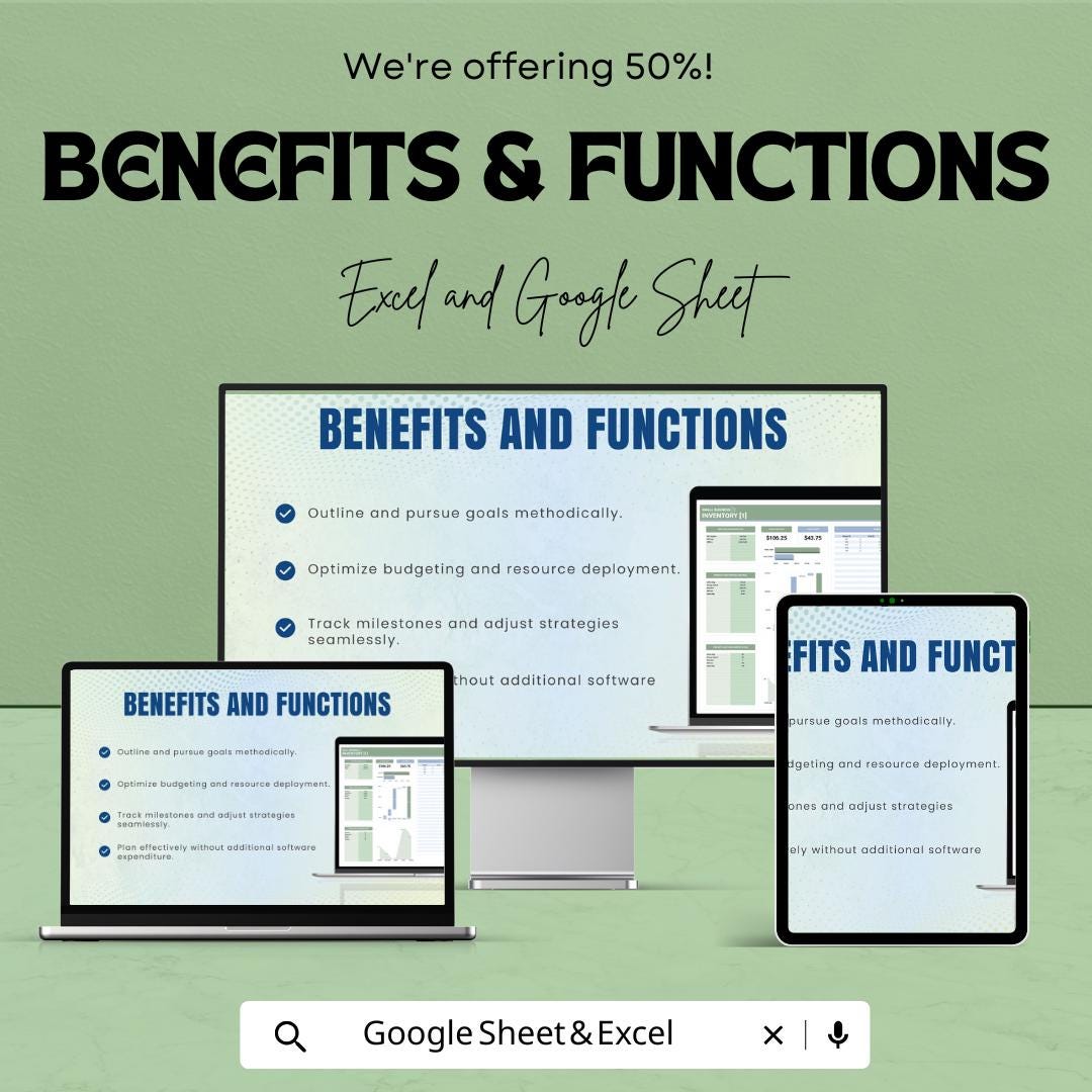 Small Business Inventory Sheet | Excel and Google Sheet Template | Inventory Management & Tracking Dashboard | For Small Business Owners
