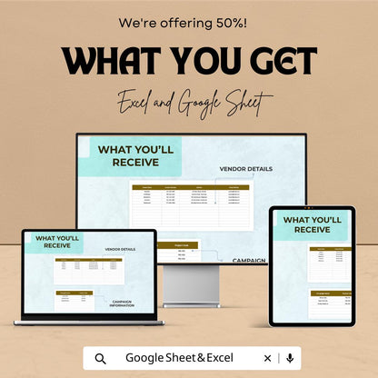 Advertising Campaign Expense Detail Log Template, Marketing Expense Tracker Excel, Ad Budget Spreadsheet,  Campaign Cost Tracker
