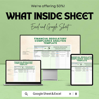 Financial Regulatory Compliance Analysis Template | Excel & Google Sheets | Compliance Review, Risk Analysis, Regulatory Assessment Tool
