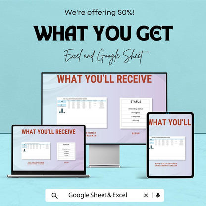 Post-Sale Customer Onboarding Tracker Template | Excel & Google Sheets | Client Onboarding Spreadsheet | Customer Success Tool