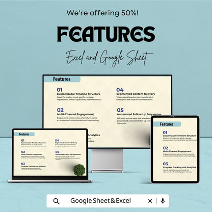 Sales Lead Nurturing Timeline Template | Sales Tracker Spreadsheet | CRM Lead Management Excel | Google Sheet Sales Pipeline | Marketing