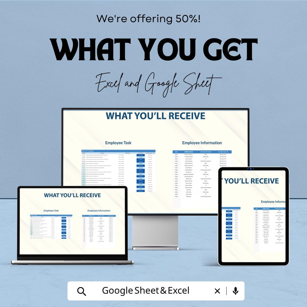 Editable Work Schedule Template | Employee Schedule Planner | Shift Schedule | Staff Management Tool | Excel & Google Sheets | Work Planne