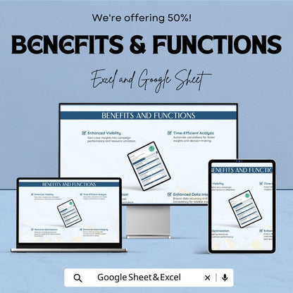 Marketing ROI Template | Return on Investment Calculator | Marketing Analytics Spreadsheet | Digital Download